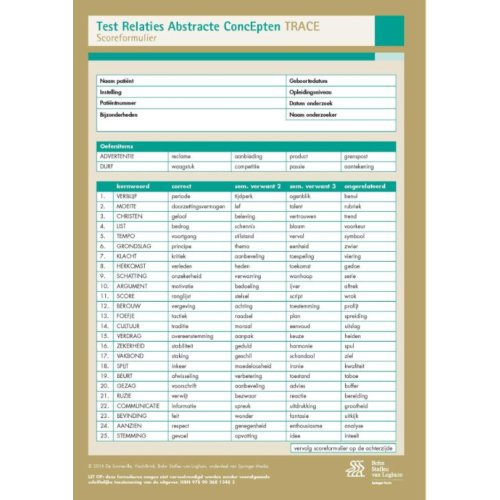 Bsl Media & Learning Test Relaties Abstracte Concepten Trace - Caroline de Sonneville