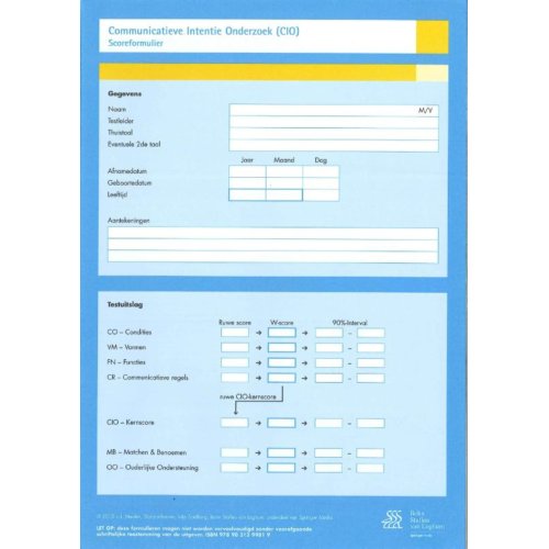 Bsl Media & Learning Communicatieve Intentie Onderzoek (Cio) - Scoreformulieren - S.J. van der Meulen