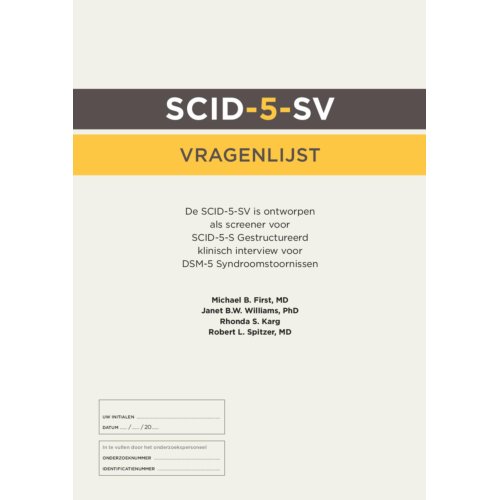 Koninklijke Boom Uitgevers Scid-5-S: Vragenlijst (50 Ex.) - American Psychiatric Association