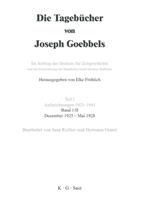 Die Tagebücher von Joseph Goebbels Band II Dezember 1925 - Mai 1928