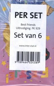 Interstat B.V. Best Friends uitnodiging PK 929 / set van 6 -   (ISBN: 9789464324389)