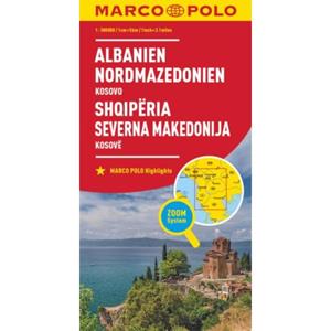 62damrak Marco Polo Wegenkaart Albanië, Noord-Macedonië - Marco Polo Wegenkaart