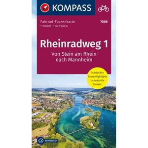 Kompass-Karten KOMPASS Fahrrad-Tourenkarte Rheinradweg 1 1:50.000