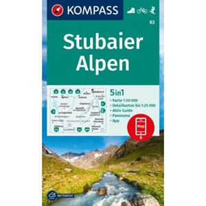 Kompass-Karten KOMPASS Wanderkarte 83 Stubaier Alpen 1:50.000