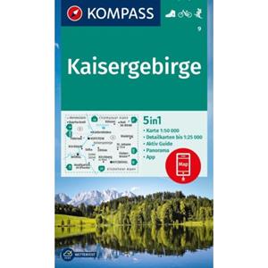 Kompass-Karten KOMPASS Wanderkarte 9 Kaisergebirge 1:50.000