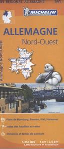 Michelin 541 Allemagne Nord-Ouest - Noordwest-Duitsland -   (ISBN: 9782067183520)