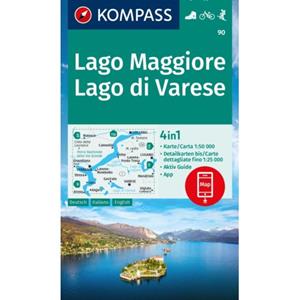 62damrak Kompass Wanderkarte 90 Lago Maggiore, Lago Di Varese 1:50.000