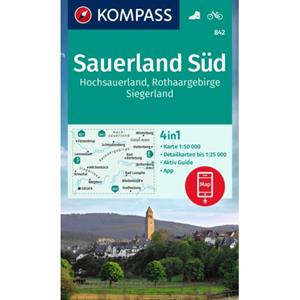Kompass-Karten KOMPASS Wanderkarte 842 Sauerland Süd, Hochsauerland, Rothaargebirge, Siegerland 1:50.000