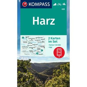 62damrak Kompass Wanderkarten-Set 450 Harz (2 Karten) 1:50.000