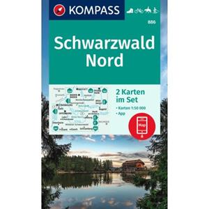 62damrak Kompass Wanderkarten-Set 886 Schwarzwald Nord (2 Karten) 1:50.000