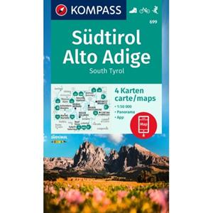 62damrak Kompass Wanderkarten-Set 699 Südtirol, Alto Adige, South Tyrol (4 Karten) 1:50.000