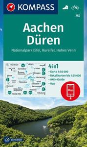 Kompass-Karten KOMPASS Wanderkarte 757 Aachen, Düren, Nationalpark Eifel, Rureifel, Hohes Venn 1:50.000