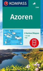 Kompass-Karten KOMPASS Wanderkarten-Set 2260 Azoren (2 Karten) 1:50.000