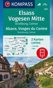 62damrak Kompass Wanderkarten-Set 2221 Elsass, Vogesen Mitte, Alsace, Vosges Du Centre (2 Karten)