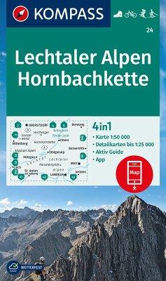Kompass-Karten KOMPASS Wanderkarte 24 Lechtaler Alpen, Hornbachkette 1:50.000