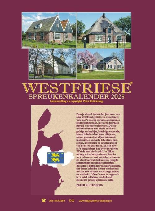 Peter Ruitenberg Westfriese spreukenkalender 2025 -   (ISBN: 9789055125388)