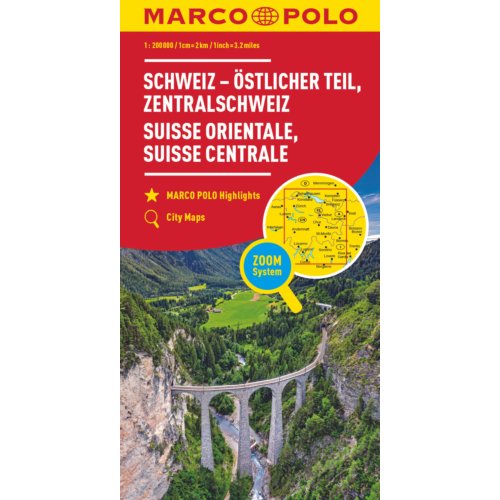 62damrak Marco Polo Wegenkaart Zwitserland Oost / Centraal - Marco Polo Wegenkaart
