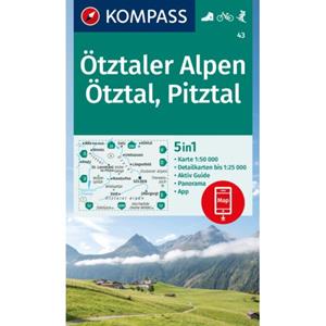 62damrak Kompass Wanderkarte 43 Pitztal 1:50.000 - Kompass Wanderkarten