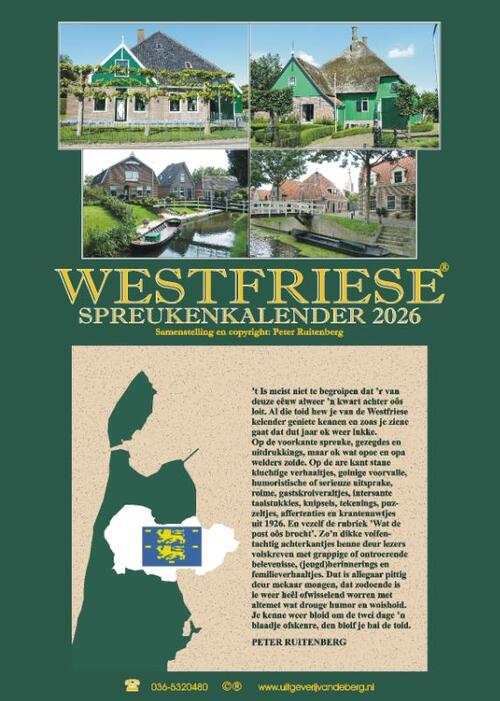 Peter Ruitenberg Westfriese spreukenkalender 2026 -   (ISBN: 9789055125463)