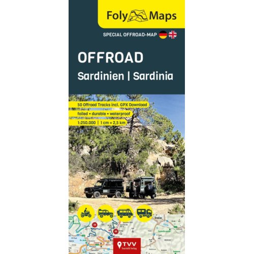 Tvv Touristik Verlag Gmbh Folymaps Offroad Sardinia 1:250,000 - Foly Maps - Martin Schempp
