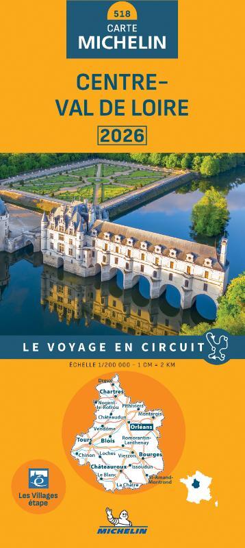 Michelin Wegenkaart 518 Centre-Val de Loire 2026 -   (ISBN: 9782067269309)