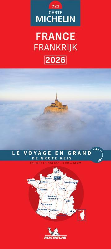 Michelin Wegenkaart 721 Frankrijk 2026 -   (ISBN: 9782067269705)