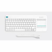 Logitech K400 Plus Ergonomic Wireless Touch - Tastaturen - Englisch - US - Weiss