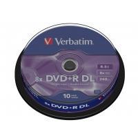 Verbatim DVD+R DL 8.5GB/240Min/8x Cakebox (10 Disc), Scratch Resistant Surface