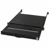AIXCASE Tastaturschublade 48.3cm 1HE DE PS2&USB Trackball schwarz Tastatur- und Maus-Set