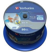 1x50 Verbatim BD-R Blu-Ray 25GB 6x Speed DL Wide Printable CB