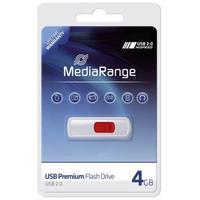 MEDIA RANGE USB-Stick Color Edition USB 2.0 weiß/rot 4 GB