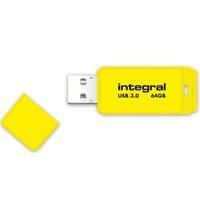 integral Neon USB Stick 64GB USB 3.0 Geel