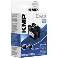 KMP Inkt vervangt Epson T1631, 16XL Compatibel 2-pack Zwart E141D 1621,0021