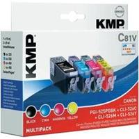 KMP Inkt vervangt Canon PGI-525, CLI-526 Compatibel Combipack Zwart, Cyaan, Magenta, Geel C81V 1513,0050