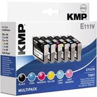 KMP Inkt vervangt Epson T0801, T0802, T0803, T0804, T0805, T0806, T0807 Compatibel Combipack Zwart, Cyaan, Magenta, Geel, Foto cyaan, Foto magenta E111V