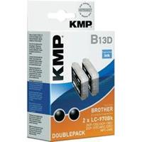 KMP Inkt vervangt Brother LC-970 Compatibel 2-pack Zwart B13D 1060,0021