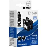 KMP Inkt vervangt Epson T1621, 16 Compatibel 2-pack Zwart E154D 1621,4821