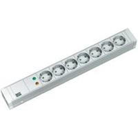 Bachmann 333.004 - 19 inch power strip, multiple socket 7-fold Schuko 1,5HE, overvoltage protection, white, 333.004