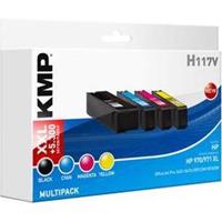 KMP 4 H117V schwarz, cyan, magenta, gelb Tintenpatronen ersetzen HP 970XL + 971XL (CN625AE/CN626AE/CN627AE/CN628AE)