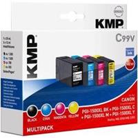 kmp Tinte ersetzt Canon PGI-1500XL Kompatibel Kombi-Pack Schwarz, Cyan, Magenta, Gelb C99V 1564,0050