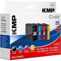 KMP Inkt vervangt Canon PGI-2500XL Compatibel Combipack Zwart, Cyaan, Magenta, Geel C103V 1565,0050