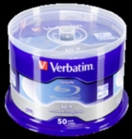 1x50 Verbatim BD-R Blu-Ray 25GB 6x Speed Datalife No-ID Cakebox