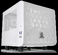 thermaltake Core V1 Snow Mini-Tower PC-Gehäuse Weiß 1 vorinstallierter Lüfter, LCS Kompatibel