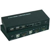 speakaprofessional 2 Port KVM-Umschalter HDMI USB 1920 x 1080 Pixel
