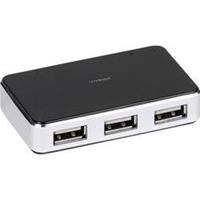 Vivanco 4 poorten USB 2.0 hub IT-USBHUB4PWR Zwart/zilver