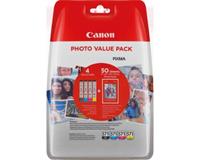CANON CLI-571 Value Pack blister security 4x6 Phot Paper PP-201 50sheets + Cyan Magenta Yellow & Photo Black ink tanks