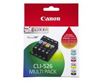 Canon Original Value-Pack Druckerpatronen CLI-526 schwarz, cyan, magenta, gelb + 50 Blatt Fotopapier PP-201 (4540B017)