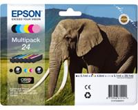 Epson 24 Multipack - 6er-Pack - Schwarz, Gelb, Cyan, Magenta, hellmagentafarben, hell Cyan - original - Tintenpatrone