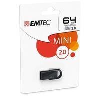 EMTEC D250 Mini - USB-Flash-Laufwerk - 64 GB - USB 2.0 - Schwarz