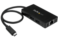 Startech 3p USB 3.0 Hub met USB-C en GbE